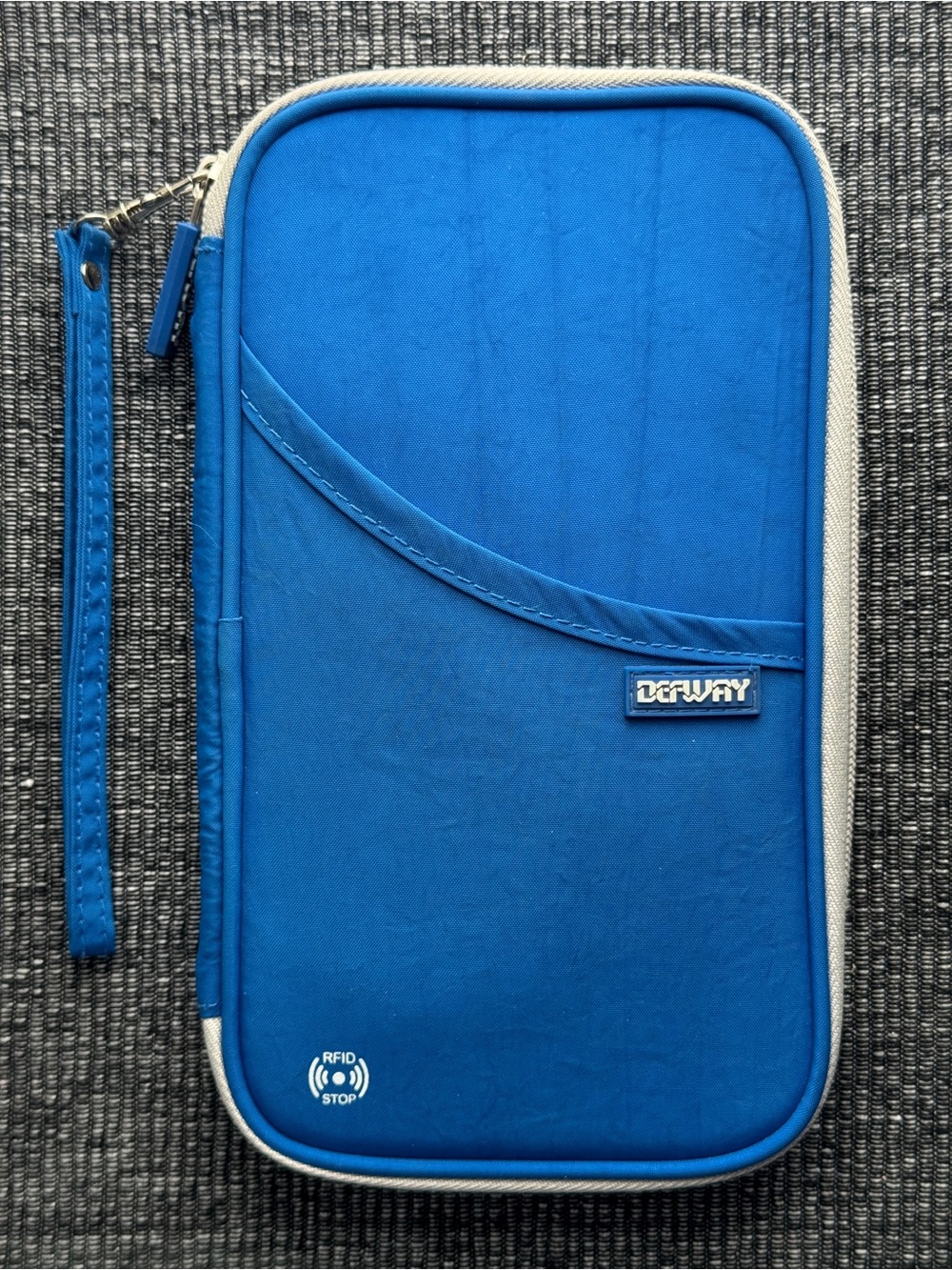 RFID Travel Passport Wallet Organizer Wristlet Blue